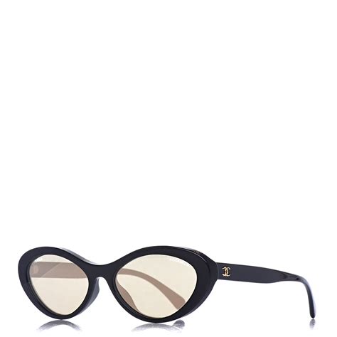 chanel black gold acetate oval 5416 sunglasses